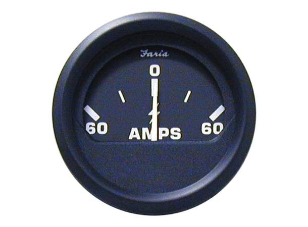 FARIA Amperemeter 60-0-60 amp. Ø2" - Sort